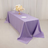 90x156inch Lavender Lilac Seamless Lamour Satin Rectangle Tablecloth for 8 Foot Table