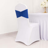 5 Pack Royal Blue Wide Ruffled Fitted Spandex Chair Sash Band