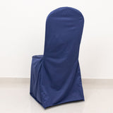 Navy Blue Stretch Slim Fit Scuba Banquet Chair Cover, Wrinkle Free Durable Slip On Chair Cover