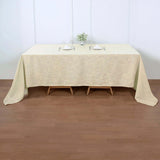 90inch x 132inch Beige Rectangular Tablecloth, Linen Table Cloth With Slubby Textured, Wrinkle Resistant