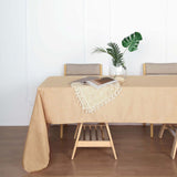 60"x126" Natural Rectangular Tablecloth, Linen Table Cloth With Slubby Textured, Wrinkle Resistant