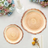 25 Pack | 7inch Natural Rustic Wood Slice Disposable Salad Party Plates