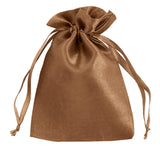 Brown satin drawstring gift bag for special occasions #whtbkgd