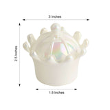 White Fillable Mini Crown Party Favor Gift Boxes, Candy Treat Containers with Iridescent Dome Lids