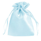 Light blue satin drawstring gift bag #whtbkgd