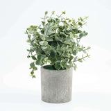 3 Plant Set | 9inch Mini Potted Artificial Eucalyptus, Rosemary & Boxwood Faux Planter Collection