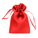 Red satin drawstring gift bag #whtbkgd
