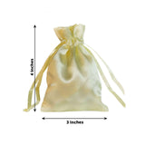 12 Pack | 3inch Yellow Satin Drawstring Wedding Party Favor Gift Bags