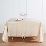 90"x90" Beige Satin Square Table Overlay