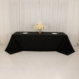 Black Cotton Blend Rectangular Tablecloth Seamless 90x156inch for 8 Foot Table