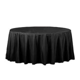 Round black tablecloth with elegant draping