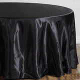 108" Black Satin Round Tablecloth