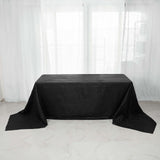 90x156Inch Black Accordion Crinkle Taffeta Rectangular Tablecloth