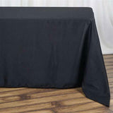 90"x132" Black Polyester Rectangular Tablecloth