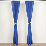 2 Pack Royal Blue Polyester Event Curtain Drapes, 10ftx8ft Backdrop Event Panels With Rod Pockets