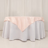 Blush Seamless Lamour Satin Square Table Overlay- 54inch