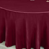 120 inches Burgundy Satin Round Tablecloth