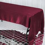 60"x126" Burgundy Satin Rectangular Tablecloth