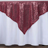 60x60inches Burgundy Duchess Sequin Square Overlay