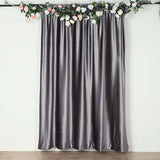 8ft Charcoal Gray Premium Velvet Backdrop Stand Curtain Panel, Drape