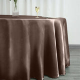 120 inch Chocolate Satin Round Tablecloth