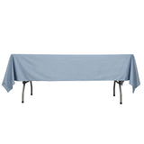 60"x102" Dusty Blue Premium Scuba Wrinkle Free Rectangular Tablecloth, Scuba Polyester Tablecloth