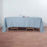 72"x120" Dusty Blue Polyester Rectangle Tablecloth, Reusable Linen Tablecloth