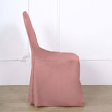 Dusty Rose Polyester Banquet Chair Cover, Reusable Stain Resistant Slip On Chair Cover