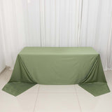 90x156inch Dusty Sage Green Premium Scuba Wrinkle Free Rectangular Tablecloth, Seamless Scuba