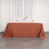 Terracotta (Rust) Seamless Polyester Rectangular Tablecloth - 90x132inch