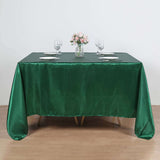 90" Hunter Emerald Green Satin Overlay Square Table Overlay