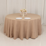 120 Nude Seamless Premium Polyester Round Tablecloth - 220GSM for 5 Foot Table