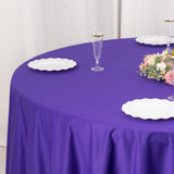 108" Purple Premium Scuba Round Tablecloth, Wrinkle Free Polyester Tablecloth