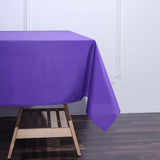 70"x70" Purple Square Polyester Table Overlay