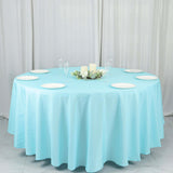 108" Light Blue Polyester Round Tablecloth