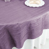 90x90inches Accordion Crinkle Taffeta Table Overlay - Violet Amethyst