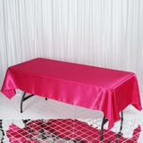 60"x102" Fuchsia Smooth Satin Rectangular Tablecloth