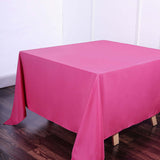 Fuchsia Polyester Square Tablecloth 90Inch