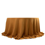 Gold Seamless Premium Polyester Round Tablecloth - 220GSM for 6 Foot Table With Floor-Length Drop