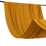 Gold 4-Way Stretch Spandex Photography Backdrop Curtain with Rod Pockets, Drapery Panel