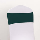 5 Pack Hunter Emerald Green Spandex Chair Sashes with Gold Diamond Buckles, Elegant Stretch Chair