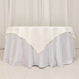 70"x70" Ivory Cotton Blend Square Table Overlay