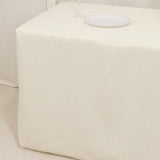 Ivory Fitted Premium Polyester Rectangle Tablecloth 6ft Table Cover