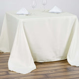 Ivory Polyester Square Tablecloth 90"x90"