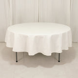 Ivory Seamless Cotton Blend Round Tablecloth - 90inch