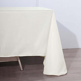 90"x132" Ivory Polyester Rectangular Tablecloth