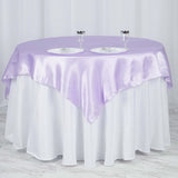 60x60inch Lavender Lilac Square Smooth Satin Table Overlay