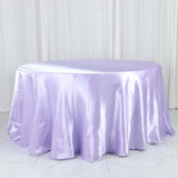 120inch Lavender Lilac Seamless Satin Round Tablecloth