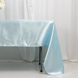 60"x126" Light Blue Smooth Satin Rectangular Tablecloth