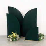 Set of 4 | Matte Hunter Emerald Green Spandex Half Moon Chiara Backdrop Stand Covers